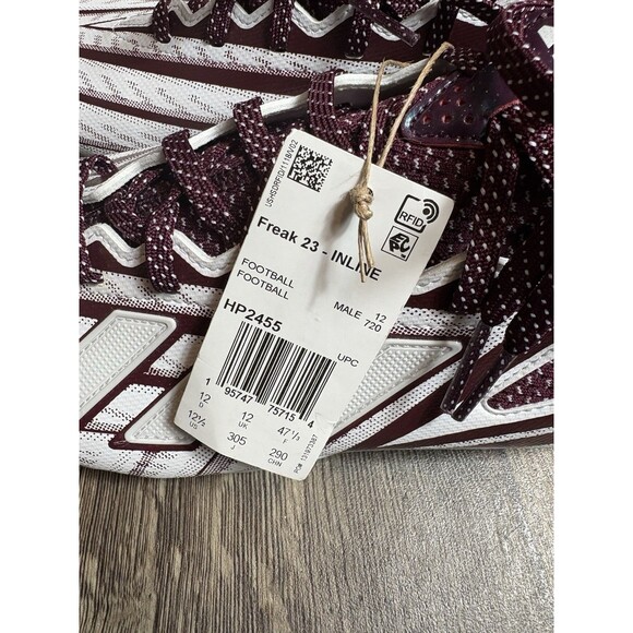 Adidas Freak 23 Inline Football Cleats HP2455 Maroon White Men’s Size 12.5 - Picture 6 of 8